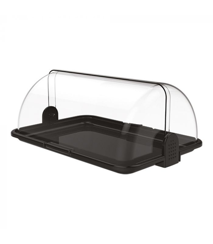 VITRINE BUFFET ROLL TOP 1 ETAGE NOIRE 47X32CM CUISIMAT dans ARTICLES DE PRESENTATION