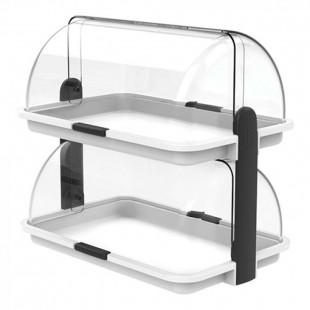 VITRINE DE BUFFET 38X26CM 2 ETAGES BLANCHE CUISIMAT dans ARTICLES DE PRESENTATION