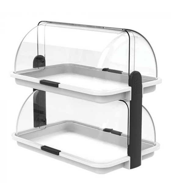 VITRINE DE BUFFET 38X26CM 2 ETAGES BLANCHE CUISIMAT dans ARTICLES DE PRESENTATION