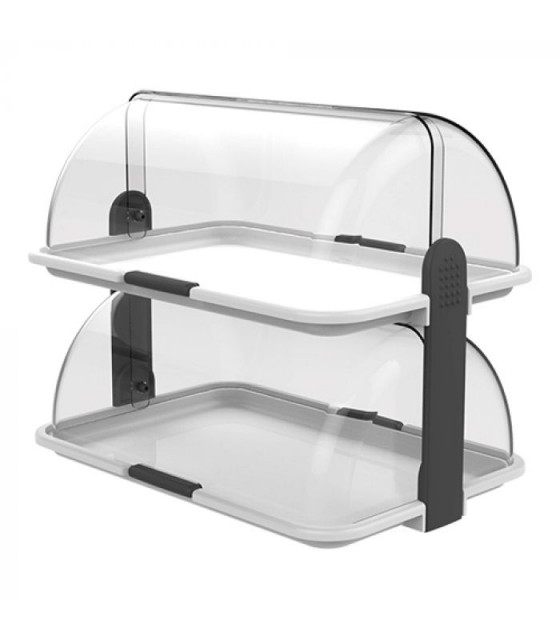VITRINE BUFFET ROLL TOP 2 ETAGES 47X32CM BLANCHE CUISIMAT dans ARTICLES DE PRESENTATION