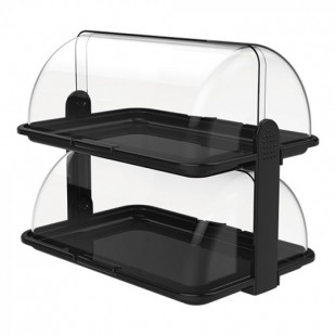VITRINE BUFFET ROLL TOP 2 ETAGES 47X32CM NOIRE CUISIMAT dans ARTICLES DE PRESENTATION