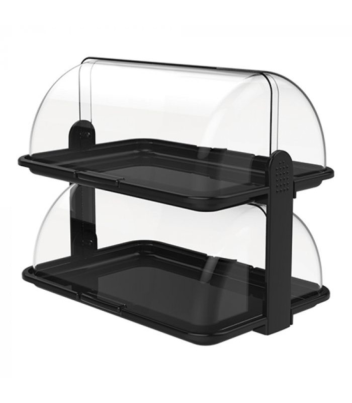 VITRINE BUFFET ROLL TOP 2 ETAGES 47X32CM NOIRE CUISIMAT dans ARTICLES DE PRESENTATION