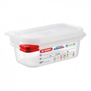 BOITE DE CONSERVATION GN1/9 + CLIP TYPE 3020 H65MM ARAVEN dans BOITES DE CONSERVATION