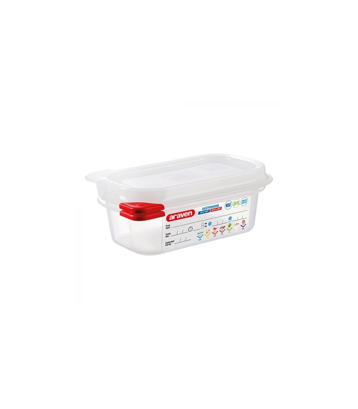BOITE DE CONSERVATION GN1/9 + CLIP TYPE 3020 H65MM ARAVEN dans BOITES DE CONSERVATION