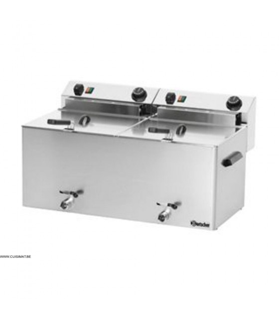 FRITEUSE ELECTRIQUE DOUBLE PROFESSIONAL AVEC VANNE DE VIDANGE BARTSCHER dans ELECTRIQUE