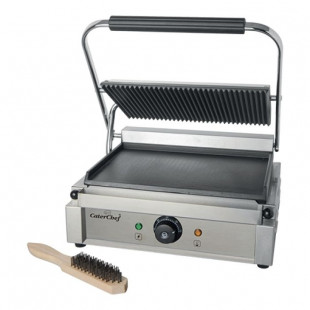 CONTACT GRILL PANINI SOLO GRANDE LISSE+ RAINURE CATERCHEF dans GRILL DE CONTACT