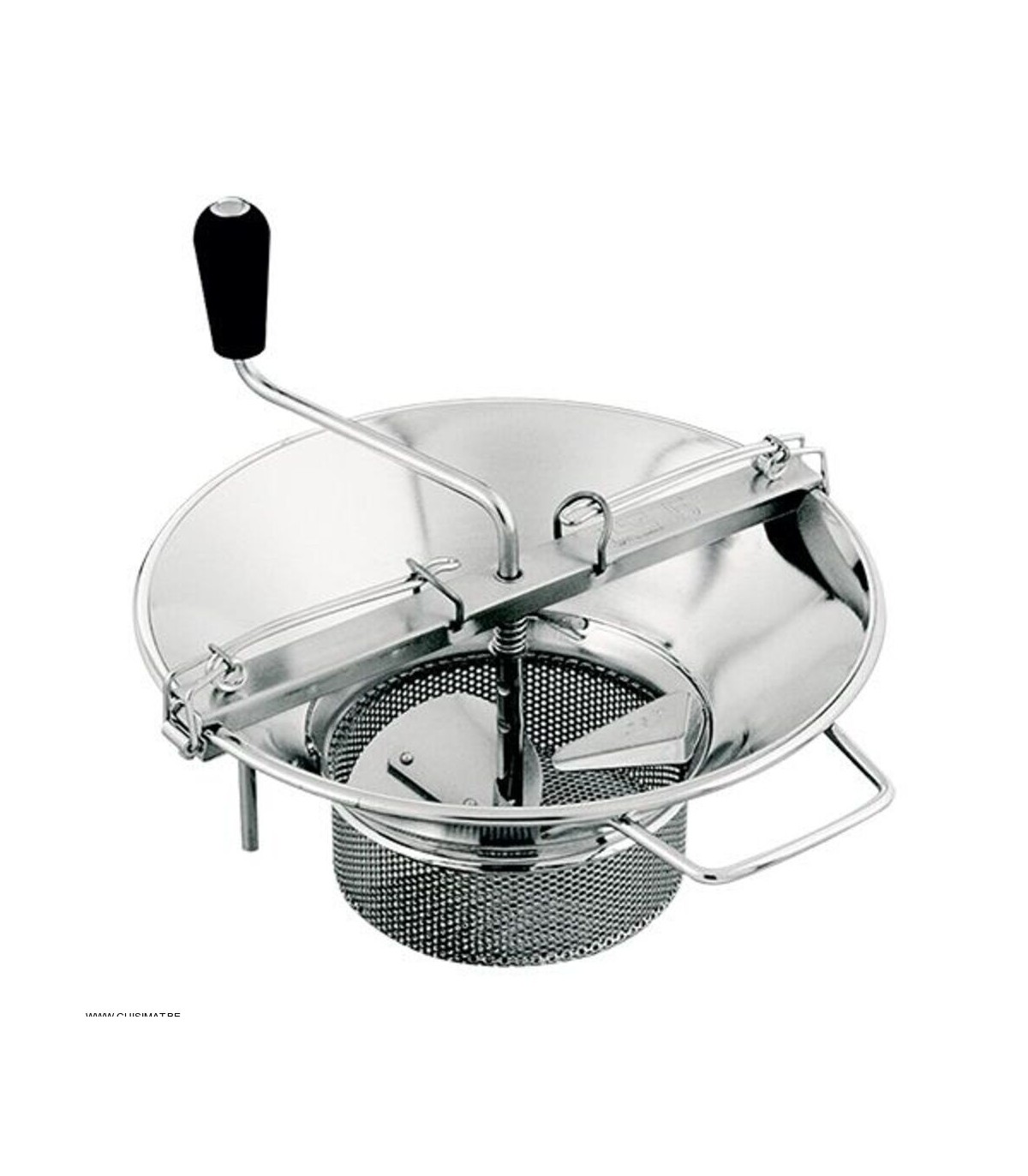 MOULIN BROYEUR Ø37CM ETAME AVEC GRILLE Ø18 DE 2MM NOIR TELLIER dans ECUMOIRES ET PASSOIRES