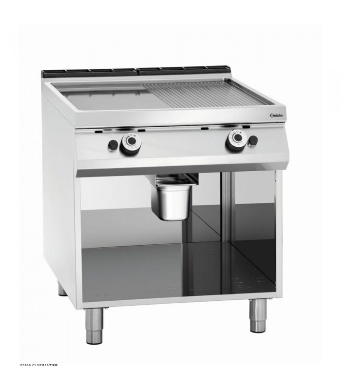 PLAQUE A SNACKER GAZ 1/2 LISSE +1/2 RAINURE PO SERIE 900 MASTER BARTSCHER dans GRILLADE ET PLANCHA