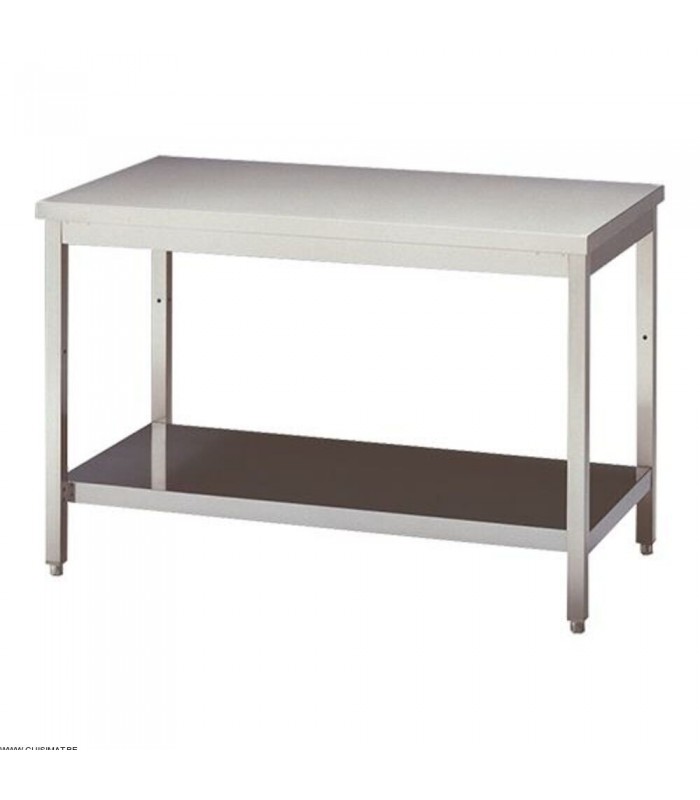 TABLE DE TRAVAIL INOX + SOUS-TABLETTE 140CM MULTINOX dans TABLES INOX