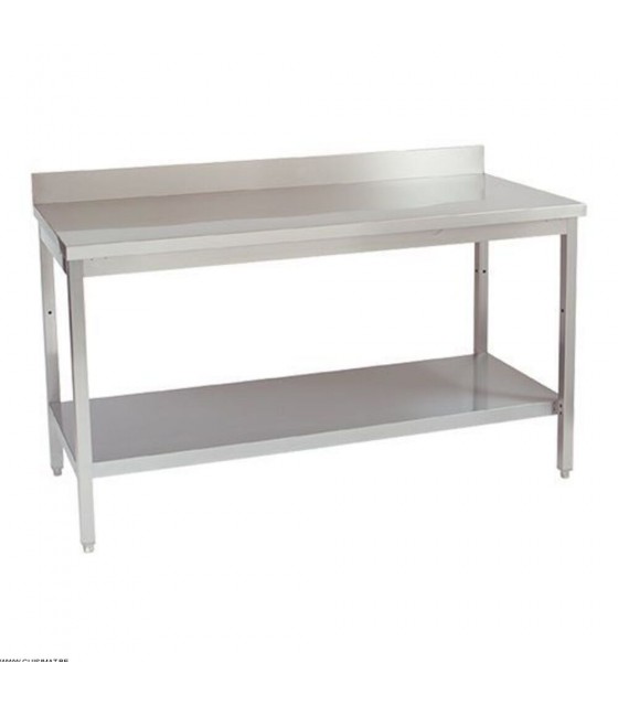 TABLE DE TRAVAIL INOX + DOSSERET + SOUS-TABLETTE 200CM MULTINOX dans TABLES INOX