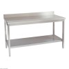 TABLE DE TRAVAIL INOX + DOSSERET + SOUS-TABLETTE 200CM MULTINOX dans TABLES INOX