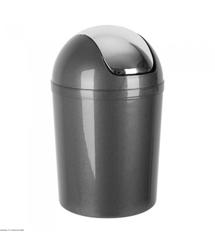 EOL  POUBELLE A BACULE 5LT PLASTIQUE GRIS CUISIMAT dans POUBELLES