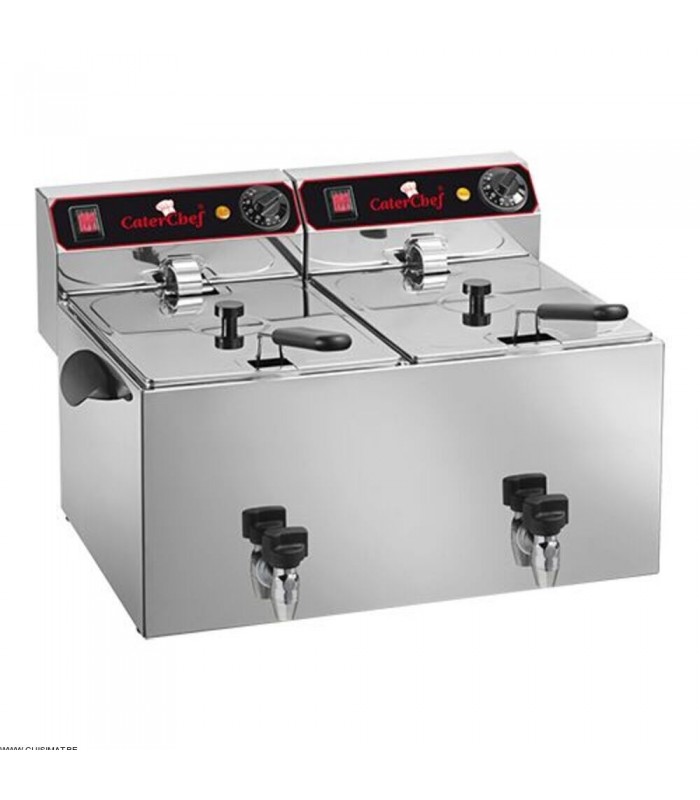 FRITEUSE ELECTRIQUE 9 + 9LT AVEC ROBINET CATERCHEF dans ELECTRIQUE