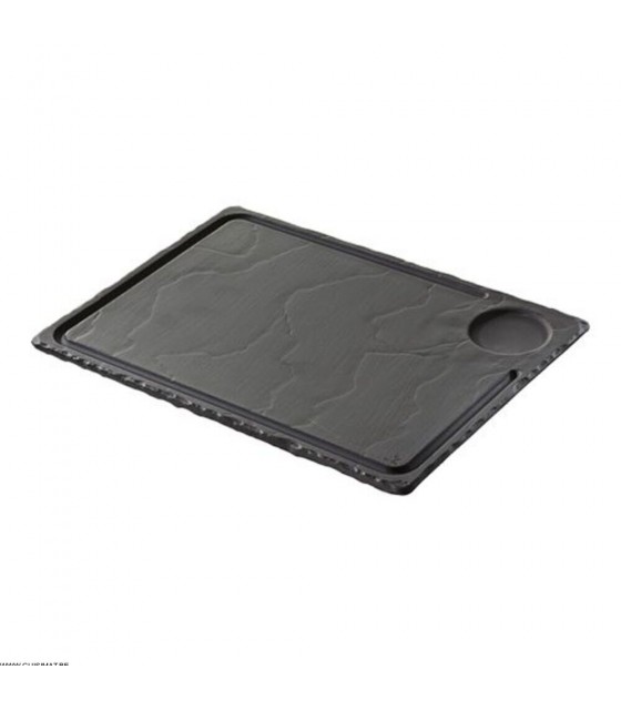 EOL  ASSIETTE A STEAK 330*240*H10MM BASALT COLLECTION REVOL dans ARDOISE