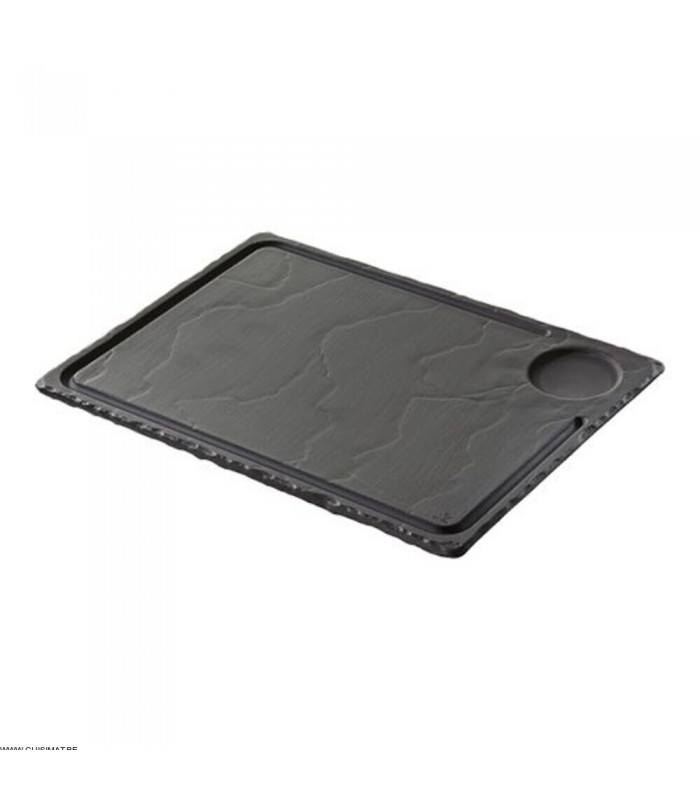 EOL  ASSIETTE A STEAK 330*240*H10MM BASALT COLLECTION REVOL dans ARDOISE