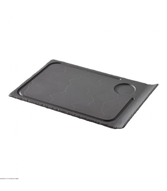 EOL  ASSIETTE A STEAK 33*22*H1.5CM BASALT COLLECTION REVOL dans ARDOISE